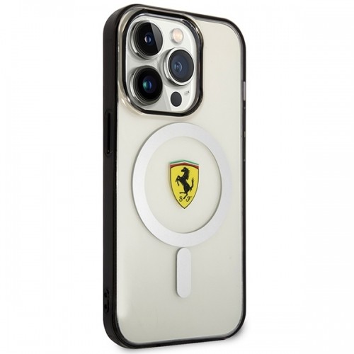 Ferrari FEHMP14LURKT iPhone 14 Pro 6,1" przezroczysty|transparent hardcase Outline Magsafe image 4