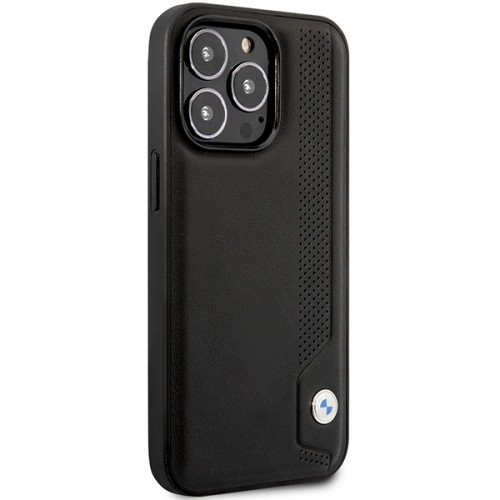 Etui BMW BMHCP14X22RBDK iPhone 14 Pro Max 6,7" czarny|black hardcase Leather Blue Dots image 4