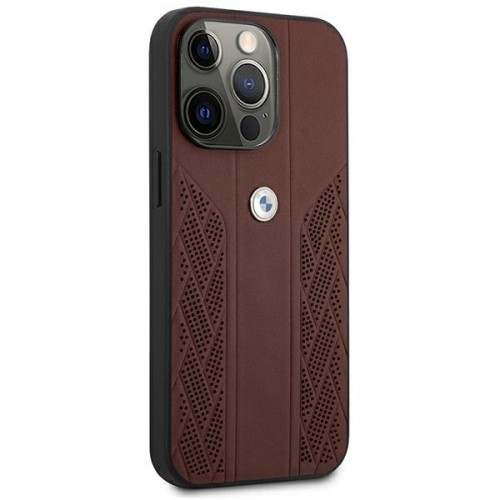 Etui BMW BMHCP13LRSPPR iPhone 13 Pro|13 6,1" czerwony|red hardcase Leather Curve Perforate image 4