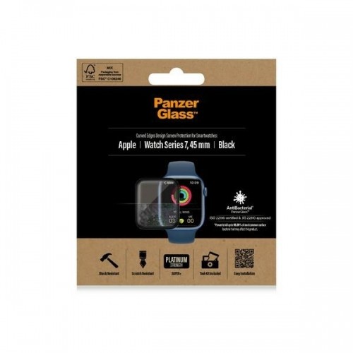 PanzerGlass Curved Apple Watch 7 45mm Antibacterial czarny|black image 4