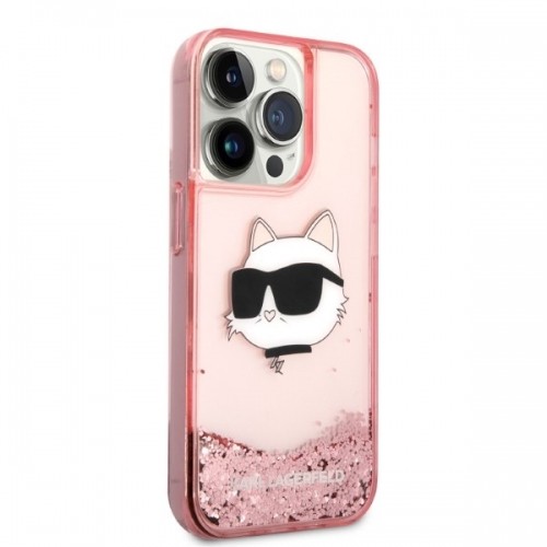 Karl Lagerfeld KLHCP14XLNCHCP iPhone 14 Pro Max 6,7" różowy|pink hardcase Glitter Choupette Head image 4