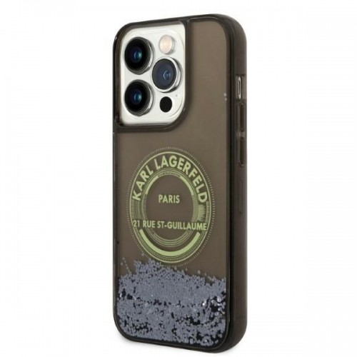 Karl Lagerfeld KLHCP14LLCRSGRK iPhone 14 Pro 6,1" czarny|black hardcase Liquid Glitter RSG image 4