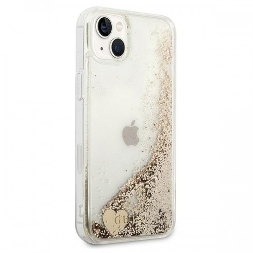 Guess GUOHCP14SGLHFLGO iPhone 14 6,1" złoty|gold hardcase Glitter Charms image 4