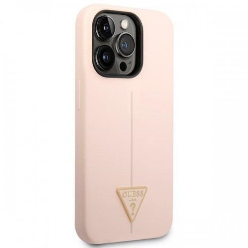 Guess GUHCP14XSLTGP iPhone 14 Pro Max 6,7" różowy|pink hardcase Silicone Triangle image 4