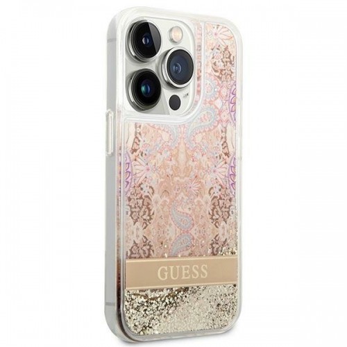 Guess GUHCP14XLFLSD iPhone 14 Pro Max 6,7" złoty|gold hardcase Paisley Liquid Glitter image 4