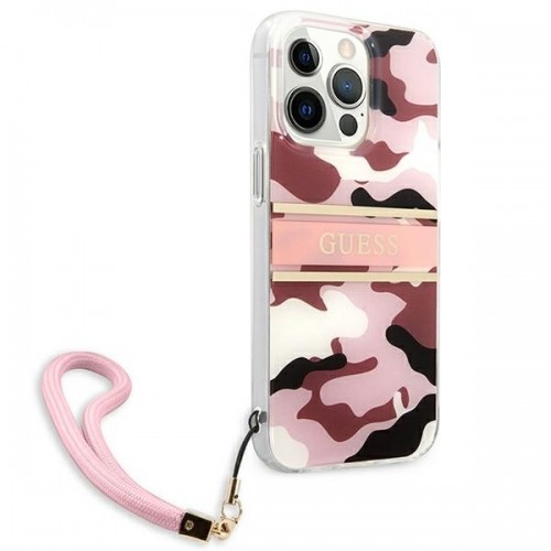 Guess GUHCP13XKCABPI iPhone 13 Pro Max 6,7" różowy|pink hardcase Camo Strap Collection image 4