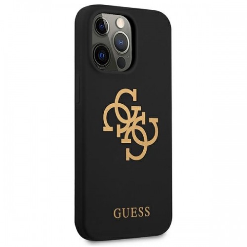 Guess GUHCP13LLS4GGBK iPhone 13 Pro | 13 6,1" czarny|black hard case Silicone 4G Logo image 4
