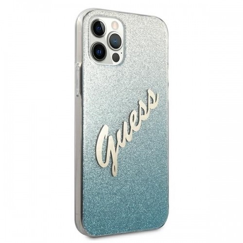Guess GUHCP12MPCUGLSBL iPhone 12|12 Pro 6,1" niebieski|blue hardcase Glitter Gradient Script image 4