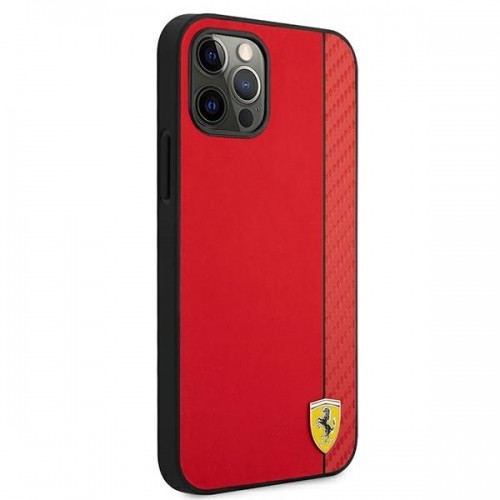 Ferrari FESAXHCP12MRE iPhone 12|12 Pro 6,1" czerwony|red hardcase On Track Carbon Stripe image 4