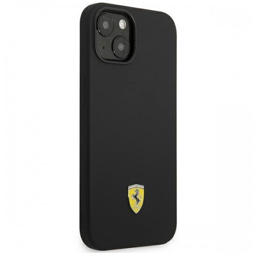 Ferrari FEHCP14SSIBBK iPhone 14 6,1" czarny|black hardcase Silicone Metal Logo image 4