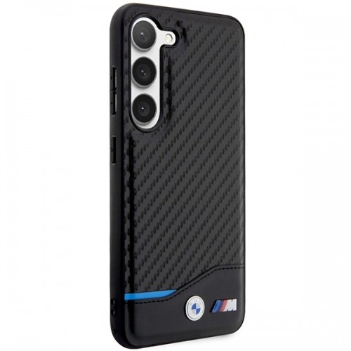 BMW M PU Carbon Blue Line Case for Samsung Galaxy S23+ Black image 4