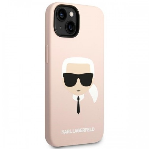 Karl Lagerfeld MagSafe Compatible Case Liquid Silicone Karl Head for iPhone 14 Pink image 4