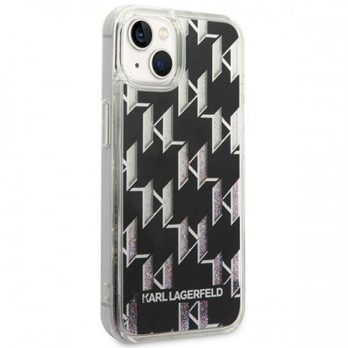 Karl Lagerfeld Monogram Liquid Glitter Case for iPhone 14 Plus Black image 4