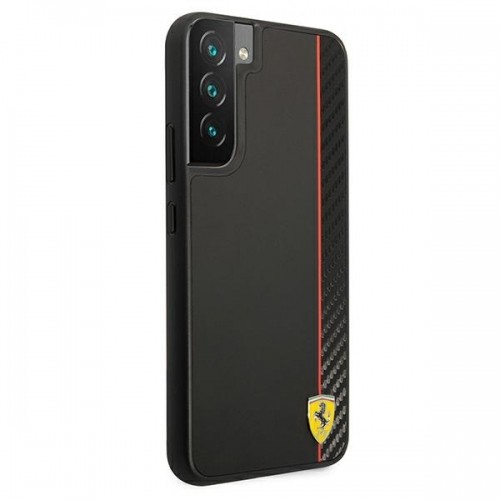Ferrari Smooth and Carbon Effect Hard Case for Samsung Galaxy S22+ Black image 4