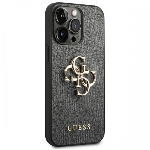 Guess PU 4G Metal Logo Case for iPhone 14 Pro Grey image 4