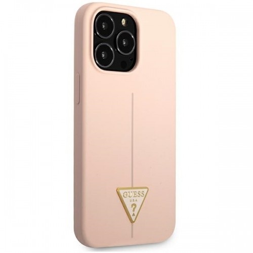 Guess Silicone Line Triangle Case for iPhone 13 Pro Max Pink image 4