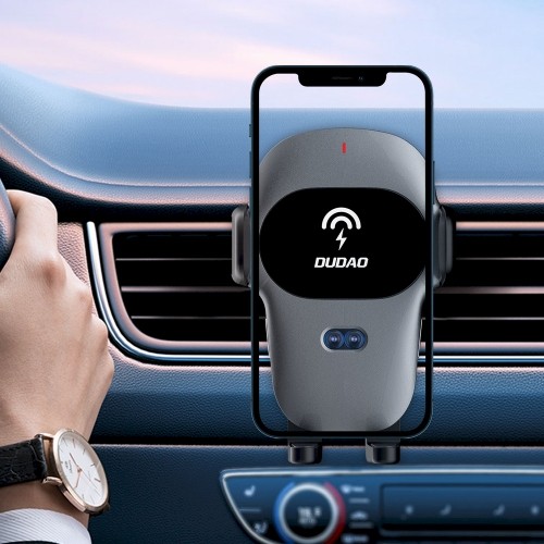 Dudao car holder with built-in Qi wireless charger 15W gray (F20xs) image 4