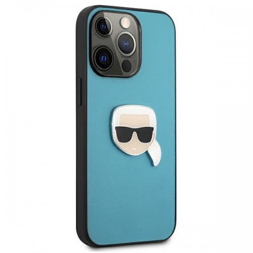 KLHCP13XPKMB Karl Lagerfeld PU Leather Karl Head Case for iPhone 13 Pro Max Blue image 4