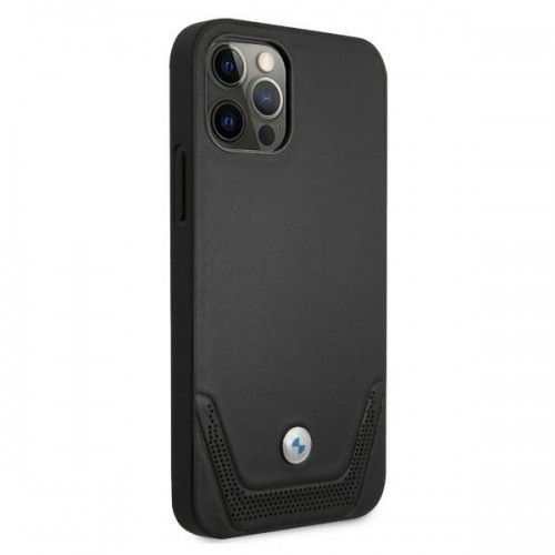 BMHCP12MRSWPK BMW Signature Leather Lower Stripe Case for iPhone 12|12 Pro 6.1 Black image 4