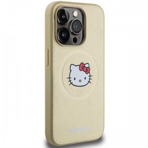 Hello Kitty HKHMP15XPGHCKD iPhone 15 Pro Max 6.7" złoty|gold hardcase Leather Kitty Head MagSafe image 4