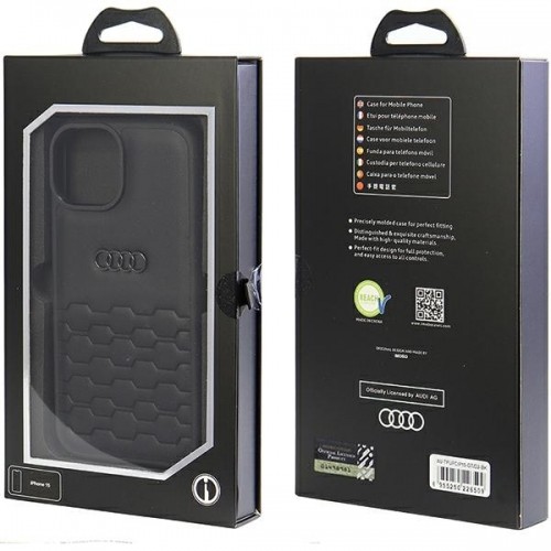 Audi GT Synthetic Leather iPhone 15 6.1" czarny|black hardcase AU-TPUPCIP15-GT|D2-BK image 4