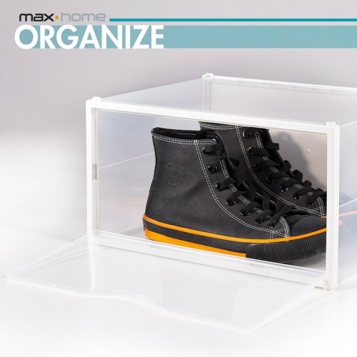 Stackable shoe box Max Home Balts 6 gb. polipropilēns ABS 35 x 18,5 x 27 cm image 4