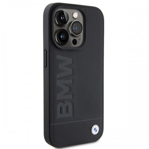 BMW BMHCP15XSLLBK iPhone 15 Pro Max 6.7" czarny|black Leather Hot Stamp image 4