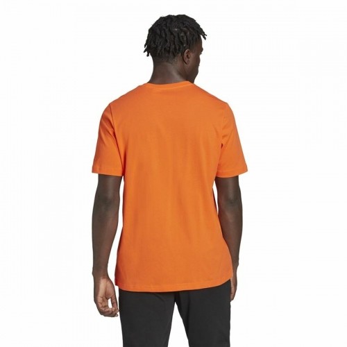 Vīriešu Krekls ar Īsām Piedurknēm Adidas  Essentials Embroidered Linear Oranžs image 4