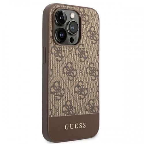 Guess 4G Stripe Case for iPhone 14 Pro Brown image 4