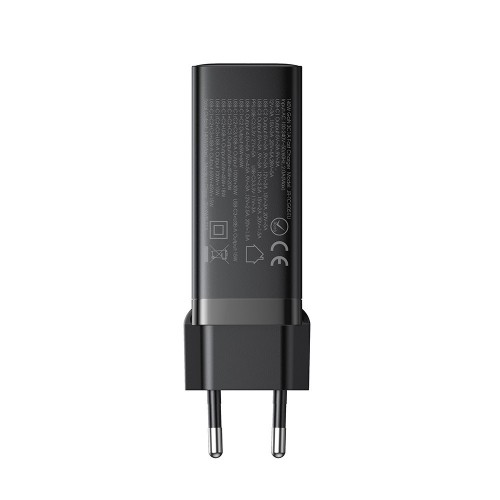 Fast charger GaN 140W 3 x USB-C | USB-A Joyroom JR-TCG05EU - black + USB-C cable - USB-C 240W 1.2m image 4