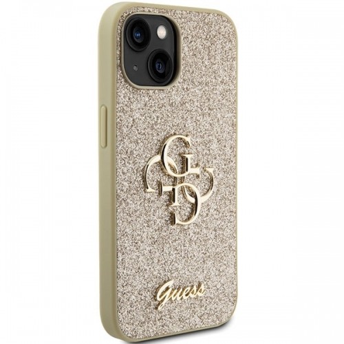 Guess GUHCP15MHG4SGD iPhone 15 Plus | 14 Plus 6.7" złoty|gold hardcase Glitter Script Big 4G image 4