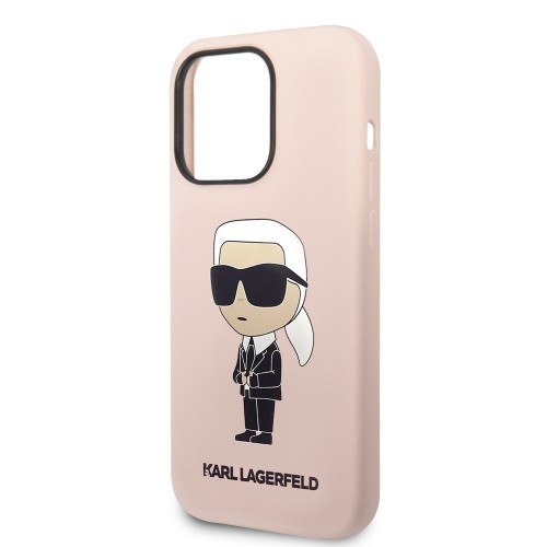 Karl Lagerfeld Liquid Silicone Ikonik NFT Case for iPhone 15 Pro Max Pink image 4