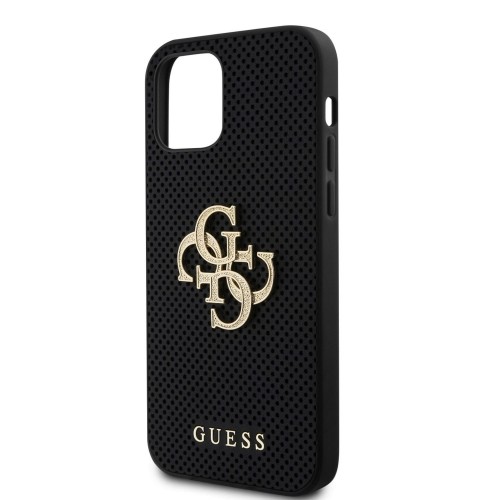 Guess PU Perforated 4G Glitter Metal Logo Case for iPhone 12|12 Pro Black image 4