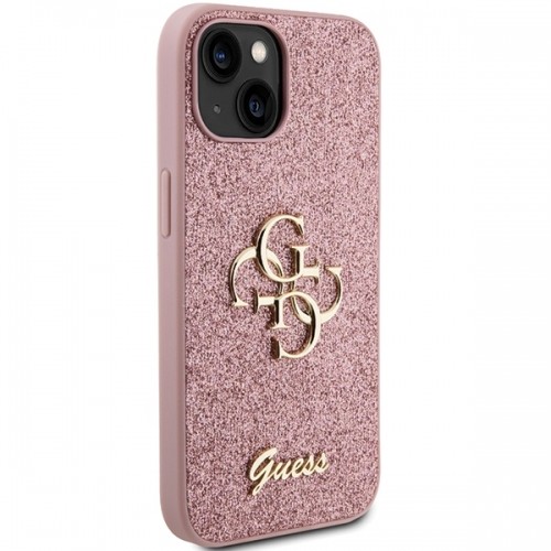 Guess GUHCP15MHG4SGP iPhone 15 Plus 6.7" różowy|pink hardcase Glitter Script Big 4G image 4