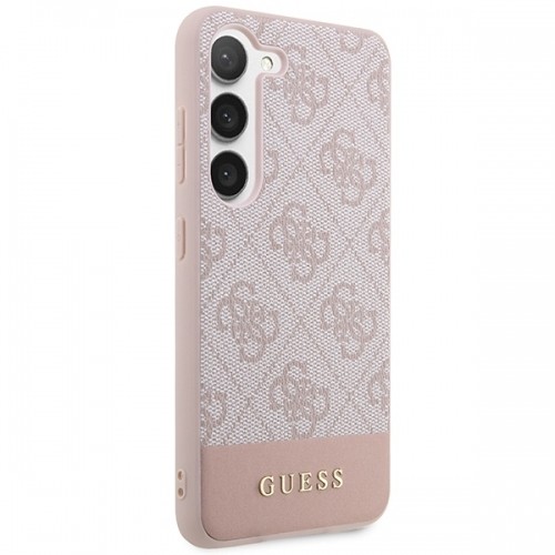 Guess GUHCS23SG4GLPI S23 S911 różowy|pink hard case 4G Stripe Collection image 4