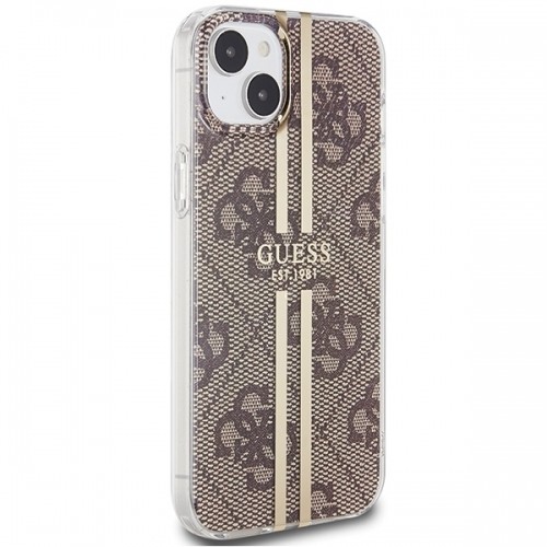 Guess GUHCP15MH4PSEGW iPhone 15 Plus | 14 Plus 6.7" brązowy|brown hardcase IML 4G Gold Stripe image 4