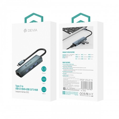 Devia adapter HUB USB-C 3.1 to 4x USB 3.0 deep gray image 4