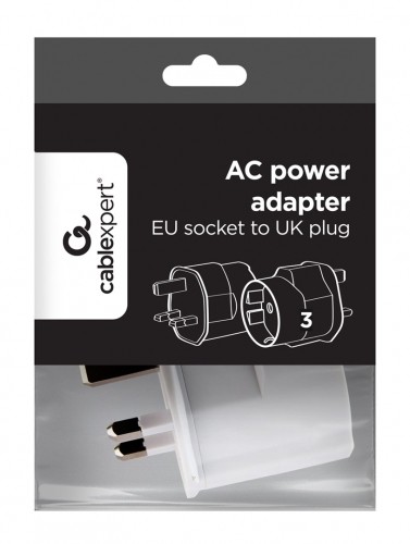 Gembird A-AC-EUFUKM-01 AC power adapter, EU Schuko socket to UK plug, 13 A image 4