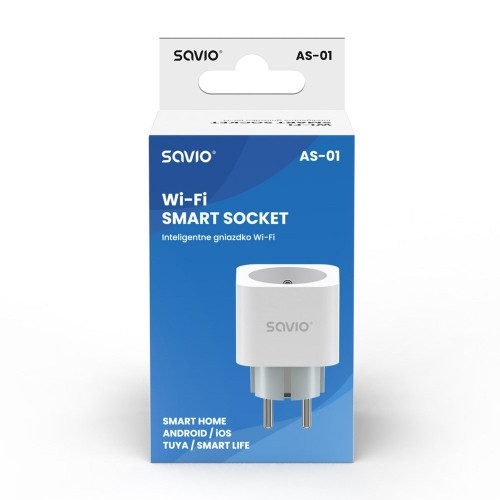SAVIO WI-FI smart socket, 16A, AS-01, White image 4