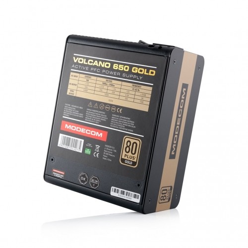 Modecom ZAS-MC90-SM-650-ATX-VOLCANO-GOLD power supply unit 650 W 20+4 pin ATX Black, Gold image 4