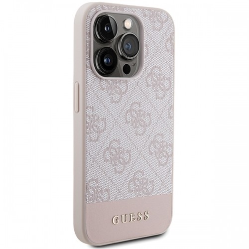 Guess GUHCP15LG4GLPI iPhone 15 Pro 6.1" różowy|pink hardcase 4G Stripe Collection image 4