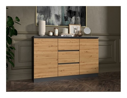 Top E Shop 2D3S chest of drawers 120x30x75 cm, anthracite/artisan image 4