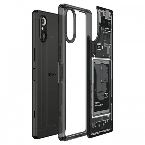 Spigen Ultra Hybrid case for Sony Xperia 5 V - dark gray (Zero One pattern) image 4