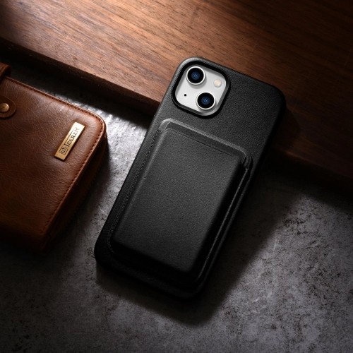 iCarer Case Leather cover for iPhone 14 black (WMI14220705-BK) (MagSafe compatible) image 4