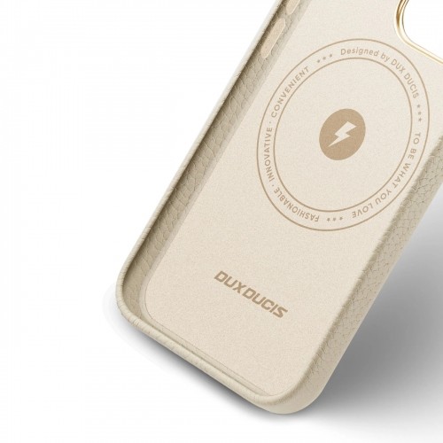 Dux Ducis Roma leather case for iPhone 13 Pro Max elegant genuine leather case white image 4