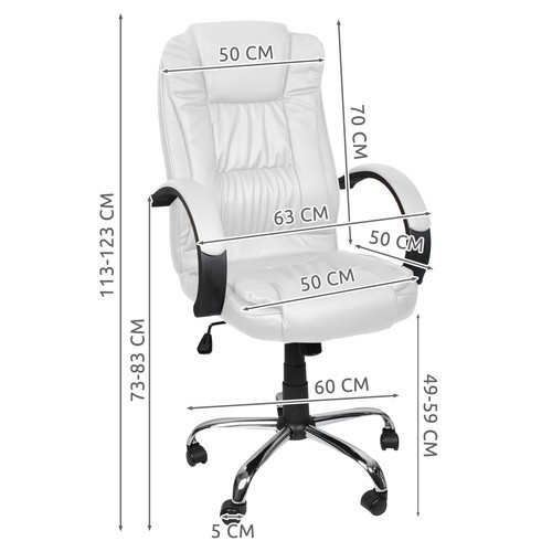 Fotel biurowy skóra eko - biały Malatec 23240 (17383-0) image 4