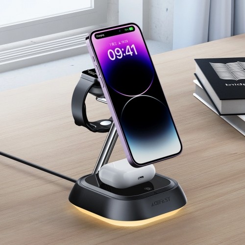 3in1 Acefast E16 15W inductive charging station for phone | headphones | watch - black image 4