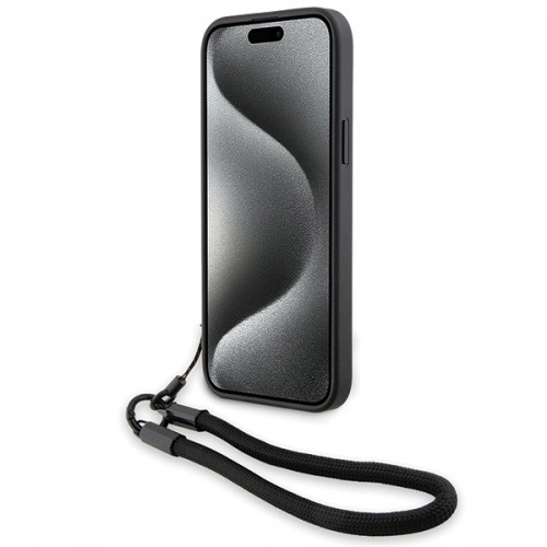 BMW BMHCP15M23RMRLK iPhone 15 Plus | 14 Plus 6.7" czarny|black hardcase Signature Leather Wordmark Cord image 4