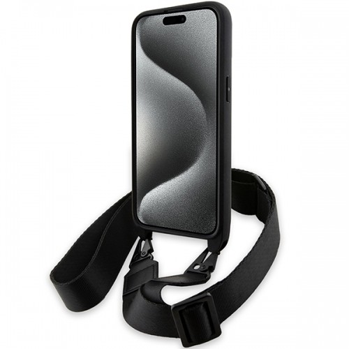 BMW BMHCP15L23PSCCK iPhone 15 Pro 6.1" czarny|black hardcase M Edition Carbon Stripe & Strap image 4
