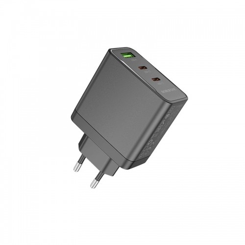 OEM Borofone Wall charger BN12 Manager - USB + 2xType C - PD 65W 3A black image 4